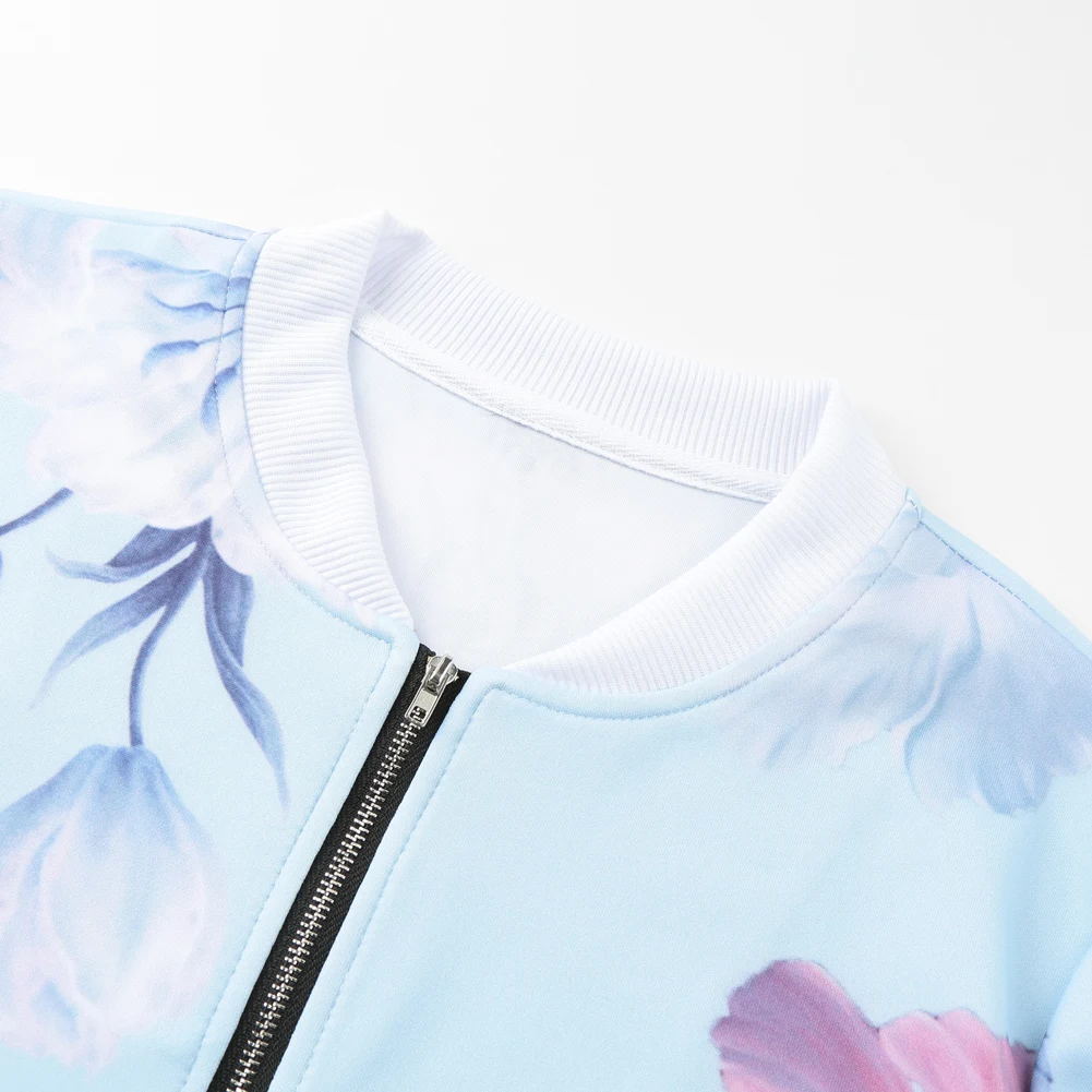 Flower Floral Print Baseball Jacket Bomber Jacket Women Basic Coats Long Sleeve Top Streetwear Zipper Casual Outwear Autumn 2019 Flower Floral Print Baseball Jacket Bomber Jacket Women Basic Coats Long Sleeve Top Streetwear Zipper Casual Outwear Autumn 2019