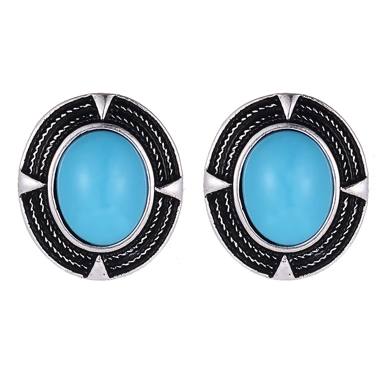 Винтажные круглые серьги с большим черным камнем из смолы 2020|jewelri|jewelry adornmentjewelry gift