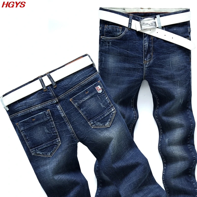 

Four seasons of 2017 men's jeans Little feet pants Cultivate one's morality spring Straight leg pants