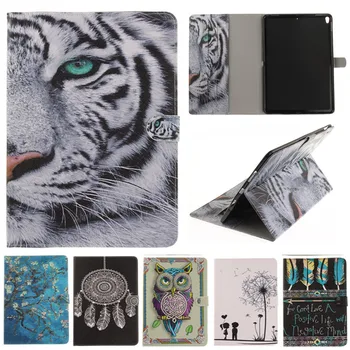 

For IPad pro 10.5 Inch Cartoon Owl Tiger Lion Girl Feather Stand Flip Leather Case For Apple IPad pro 10.5 Tablet Cover Case