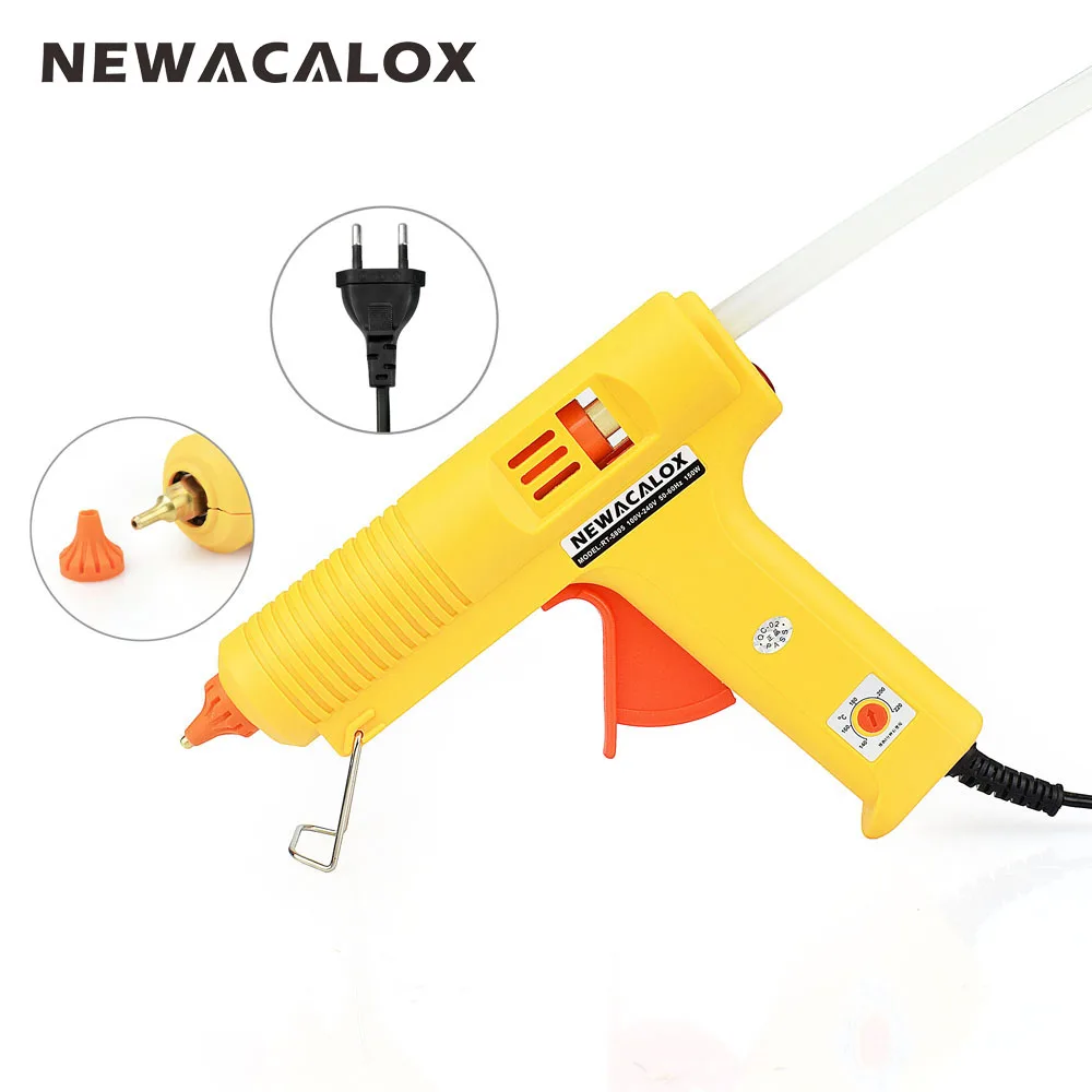NEWACALOX 150W EU DIY Hot Melt Glue Gun 11mm Adhesive Stick Rod Industrial Electric Silicone Gun Thermo Gluegun Repair Heat Tool