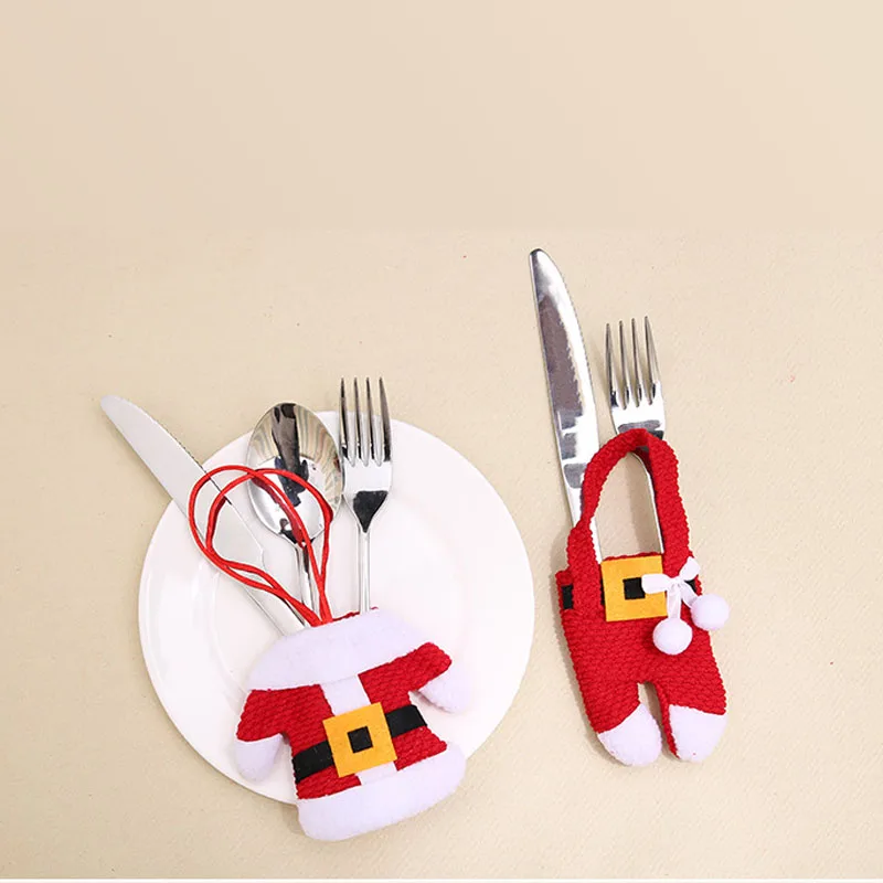 1 Set Spoon Knife Fork Storage Tool Christmas Decorative Tableware Clothes |