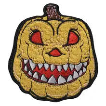Halloween Pumpkin Lantern Cartoon Iron on Sew on Custom Biker Embroidered Patches for Clothes Hats for sale DIY Free Shipping grey reflective warning fabric sew on clothes for fashion free shipping