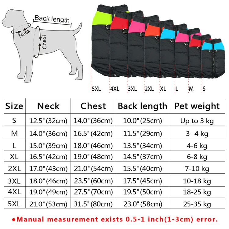 Водонепроницаемый собачий Щенячий жилет для питомцев, куртка, одежда для чихуахуа, теплая зимняя одежда для собак, пальто для маленьких и средних собак, 4 цвета, S-5XL