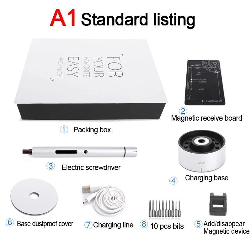 Wowstick A1 electric screwdriver  mini cordless battery for mobile phone Camera Repair Power Tools mini Electric Drill Bit