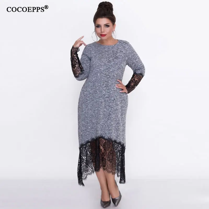 

Autumn Lace Sexy Big size Maxi Dress 5xl 6xl Women Party Long Dresses Elegant Evening Party Dress Plus Size Clothing 2019