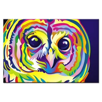 

Fashion Framed Wall Art Picture Gift Home Decoration Canvas Print painting Color owl series poster wholesale