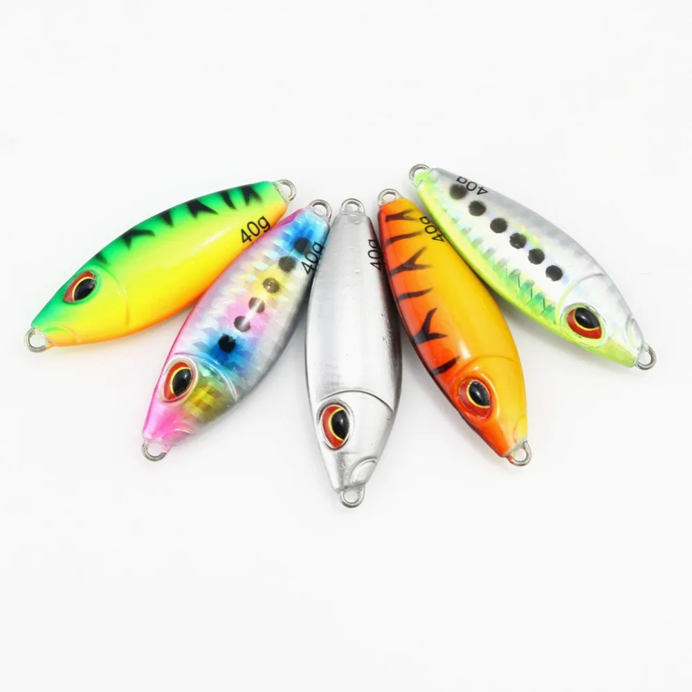 10pcs/lot Deep Sea Fishing Lure Slow Sinking Lead Fish Jig 40g 60g Big
