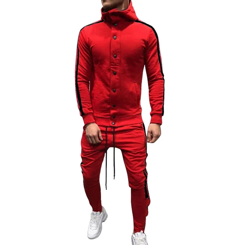 MJARTORIA Весенний мужской спортивный костюм Slim Fit в полоску с длинным рукавом Спортивная одежда