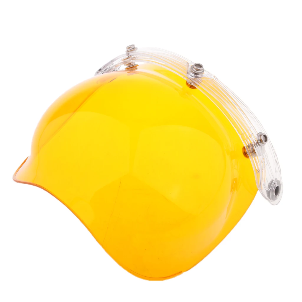 Universal Bubble 3-Snap Motorcycle Helmet Visor Flip Up Face Shield Lens Plain Adjust Height Flip Up Design