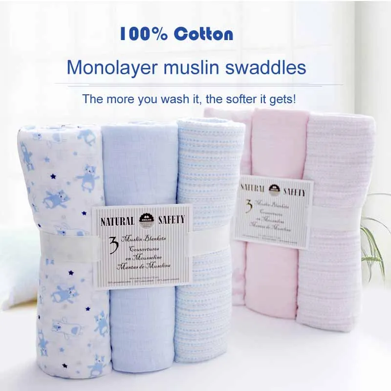 SHILOH Baby Newborn Classic Muslin Swaddle Blanket 100 Soft Bamboo Best for Babies, Big Size