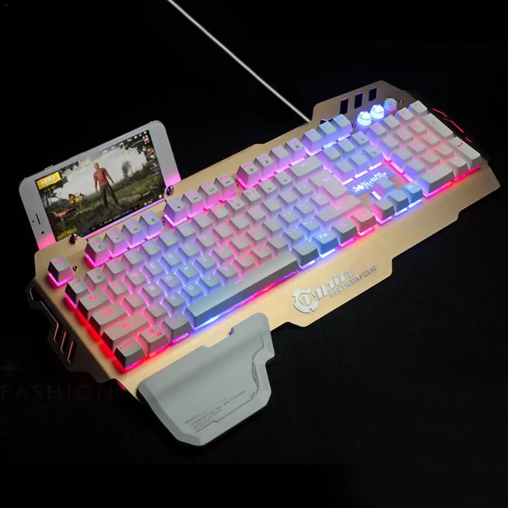 

Metal Keyboard Business Office Keyboard For Game Keyboard With Colorful Lights for Game Play
