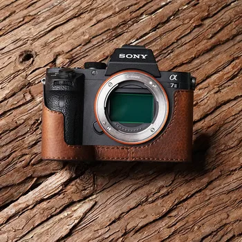 

Sony A7II MK2 A7Rii Camera Mr.Stone Handmade Genuine Leather Camera case Video Half Bag Camera Bodysuit
