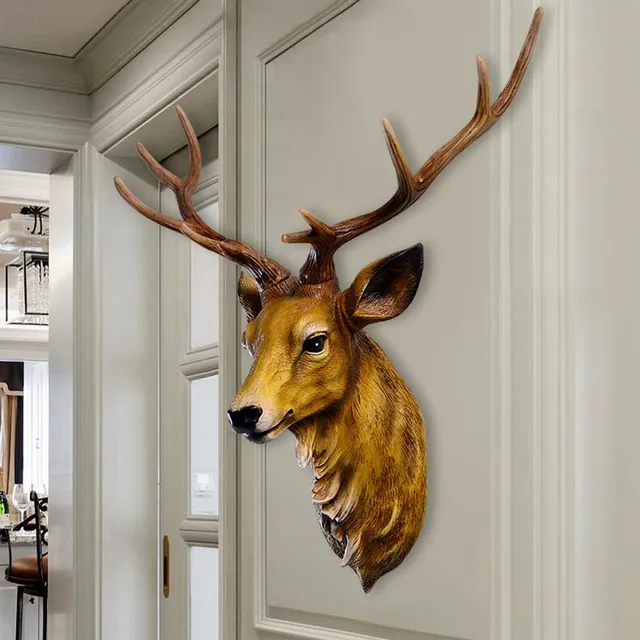 Simulation deer head wall hanging animal head wall decoration European