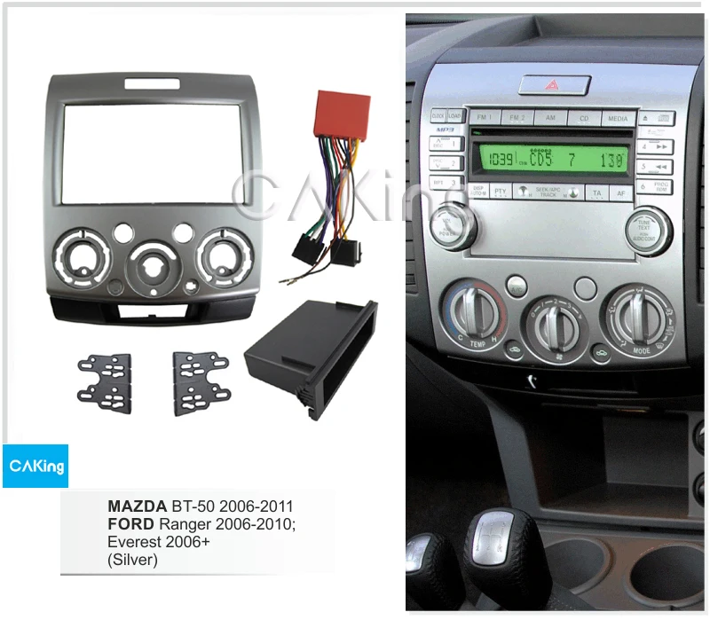 Автомобильная Радио панель для FORD Ranger 2006-2011, Everest 2006-2013/MAZDA BT-50 2006-2011 рамка приборная пластина