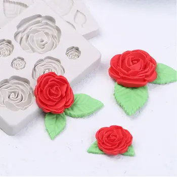 

Rose Leaves Design Fondant Silicone Mould Cake Decor Chocolate Sugar Baking Mold, random color
