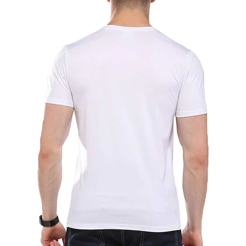 Men T Shirt gym Cat Print Stylish Summer Short sleeve Slim Fit Round Neck White Printed 2