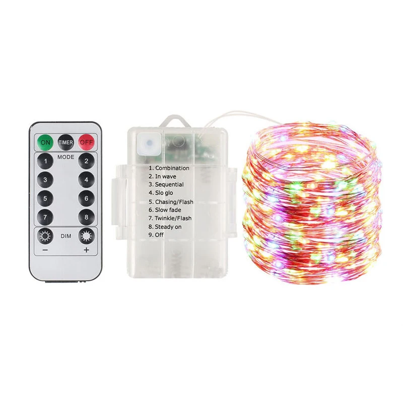 

50 LED String Lights Dimmable Remote Control Copper Wire Fairy Light 5M Waterproof Garden Decorative Christmas Wedding Party