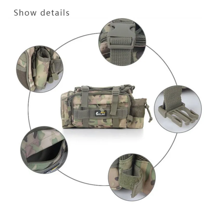 1200D Рыболовная Сумка Многофункциональная Рыболовная Снасть Сумка водонепроницаемая холщовая поясная Рыболовная Сумка наплечные рыболовные аксессуары