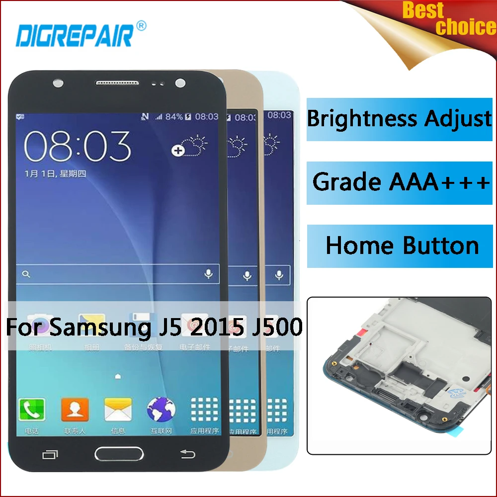 " J500F ЖК-дисплей для Samsung Galaxy J5 ЖК-дисплей J500 J500F J500FN J500H J500M ЖК-дисплей Дисплей планшета Сенсорный экран сборки часть рамки