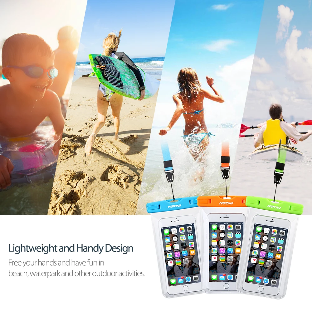 3PCS Mpow Swimming Waterproof Bags Universal Smartphone Pouch Case 14