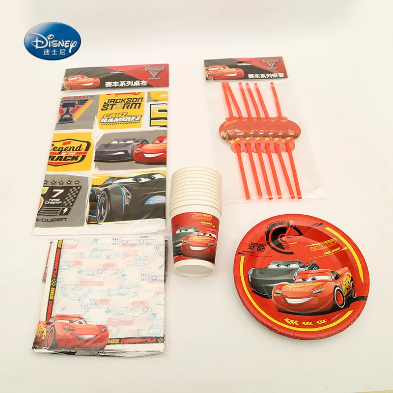 

Suitable for 24 People Tableware Set Total 103 pcs Cup+Napkin+Tablecover+Straw children Party Supplies Decoration