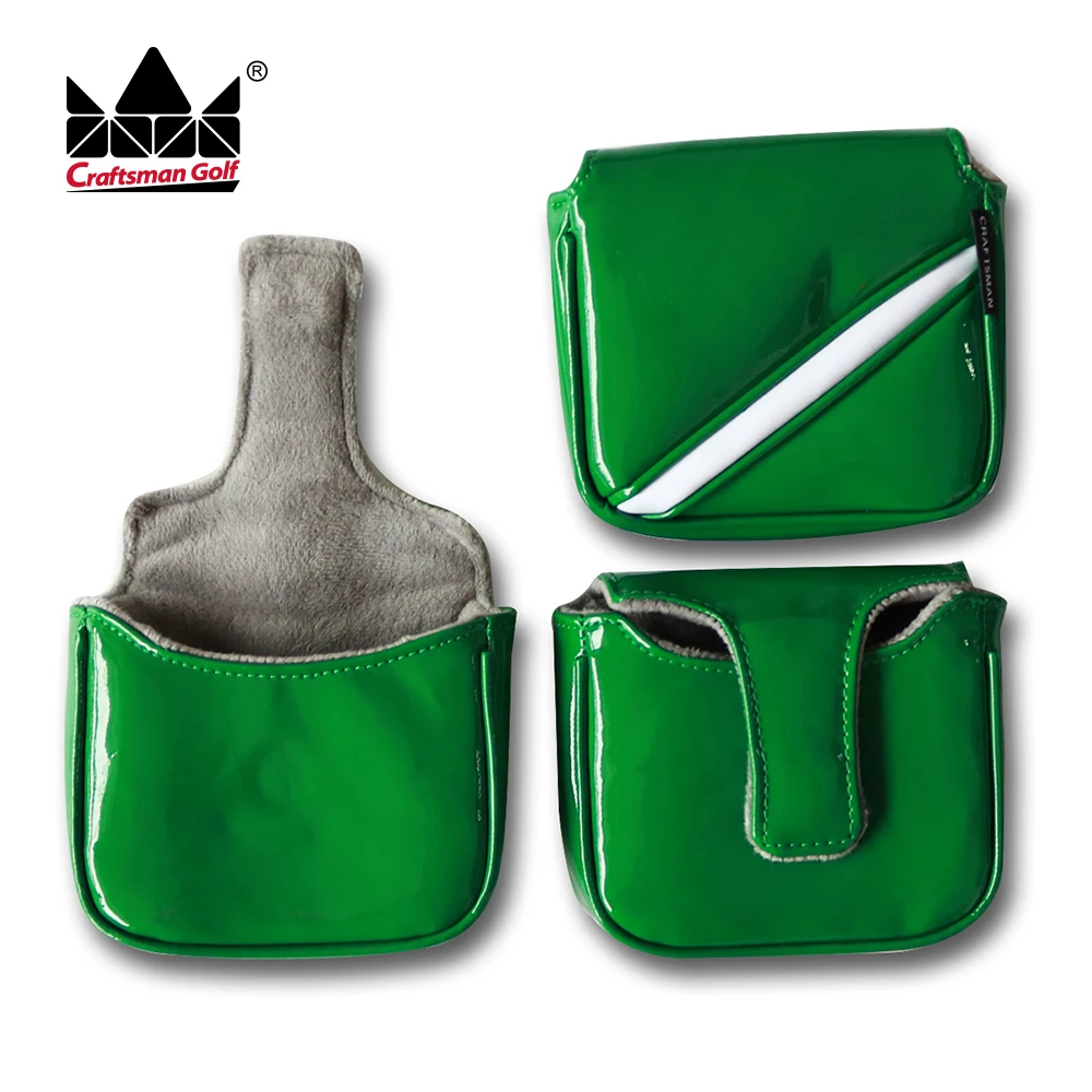 Green Shamrock Green Golf Mallet Cover Putter Headcover Square