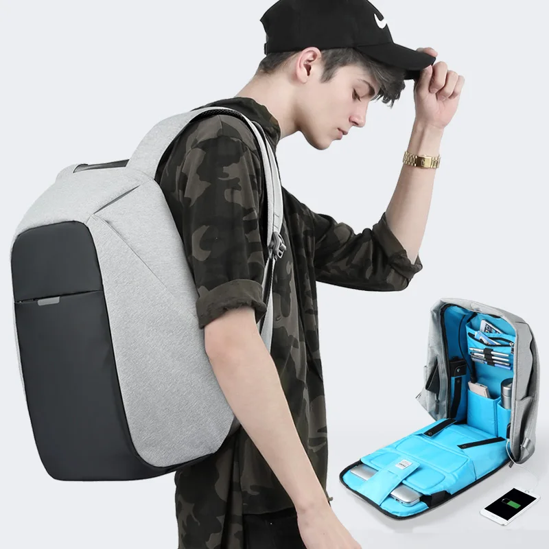  Mixi Unisex Backpack Men Women School Bag Boys Girls Satchel 15.6 Laptop Backpack USB Charge 2019 T