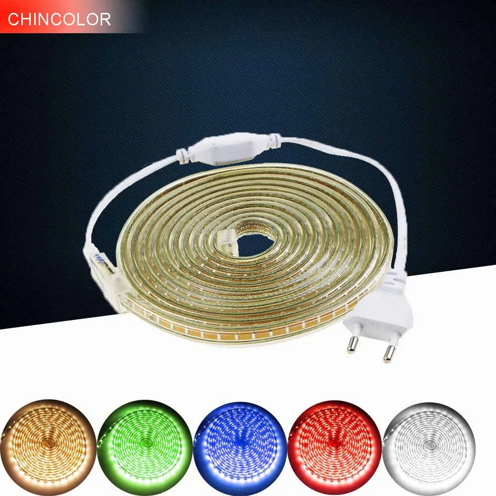 

3014 SMD led strip flexible light AC220V 10M/20M/30M/40M/50M/60M/70M/80M/90M/+Power Waterproof Plug LED Strip Light 120LEDs/M DA