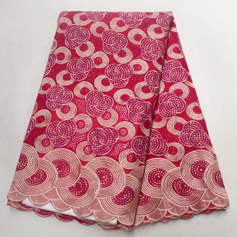 

High Quality Swiss Voile Lace Fuchsia African cotton Lace Fabric Beautiful cotton Lace Fabric For Party Dress 2022