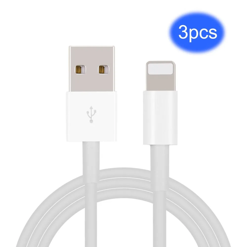 3PC USB Cable for iPhone 8 Lightning to USB Cable Fast Charging Data