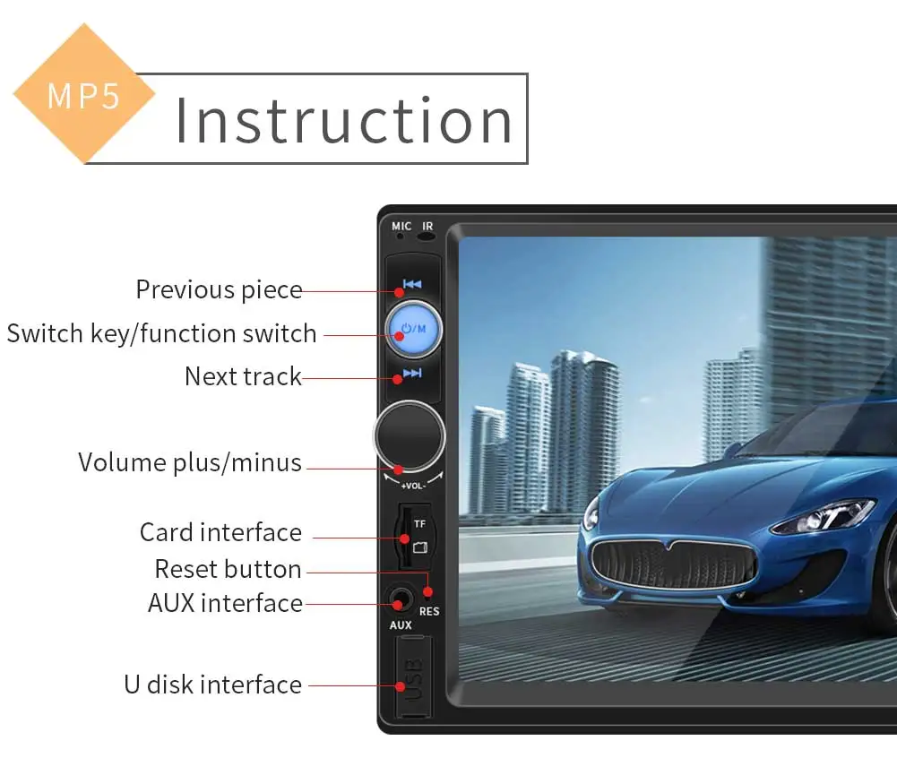 Автомагнитола 2 din " Авторадио мультимедийный плеер 2DIN сенсорный экран автоаудио автомобильный стерео приемник MP5 Bluetooth USB TF SD FM 7010b