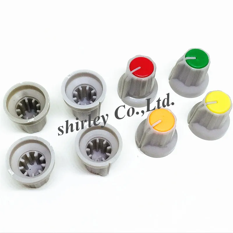 5pcs 6mm Plastic Potentiometer Knob Rotary Switch Caps 15X17MM Hat Inner Hole 6mm Amplifier