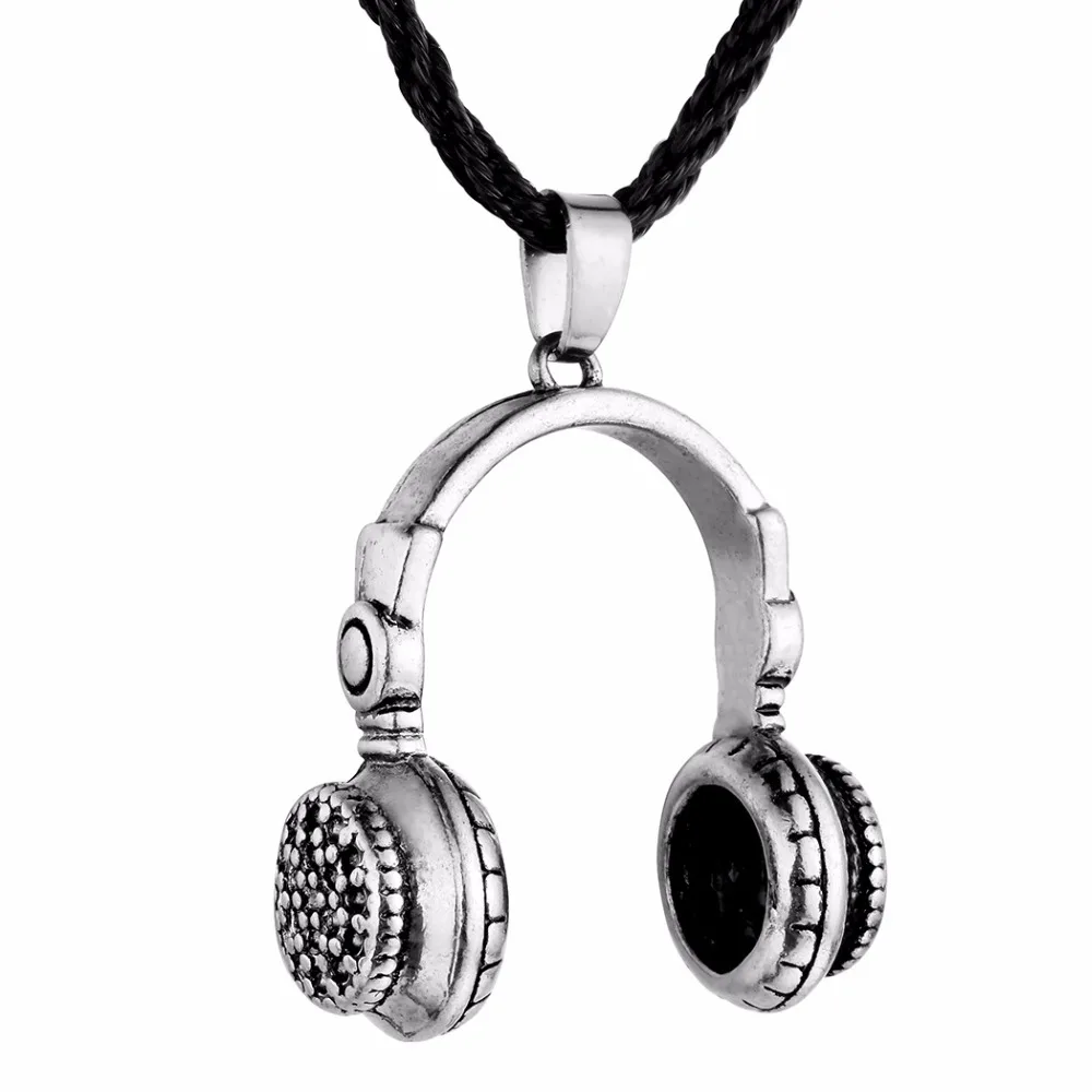 Nostalgia Headphone Music Pendant Necklace For Men Women Hip Hop