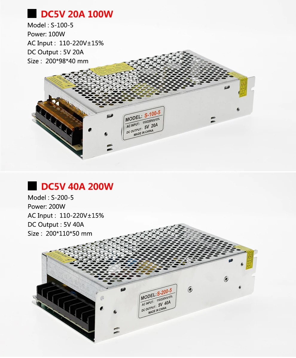 Трансформаторы DC5V источник питания 50 Вт 100 Вт 200 Вт 300 Вт высококачественный светодиодный драйвер