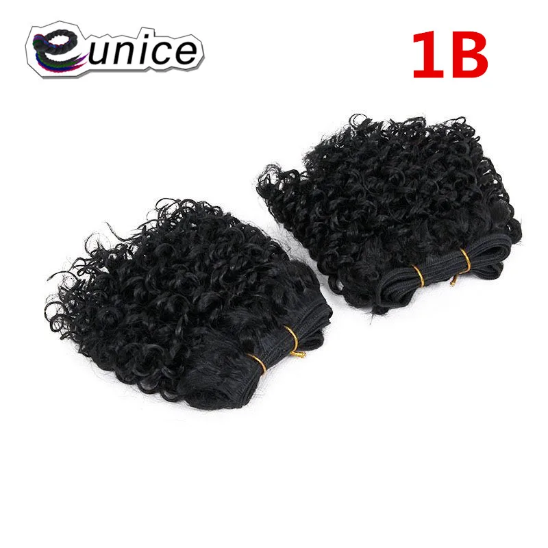 synthetic weaving 8INCH Jerry curly Braid ombre braiding hair weft extentions  (47)