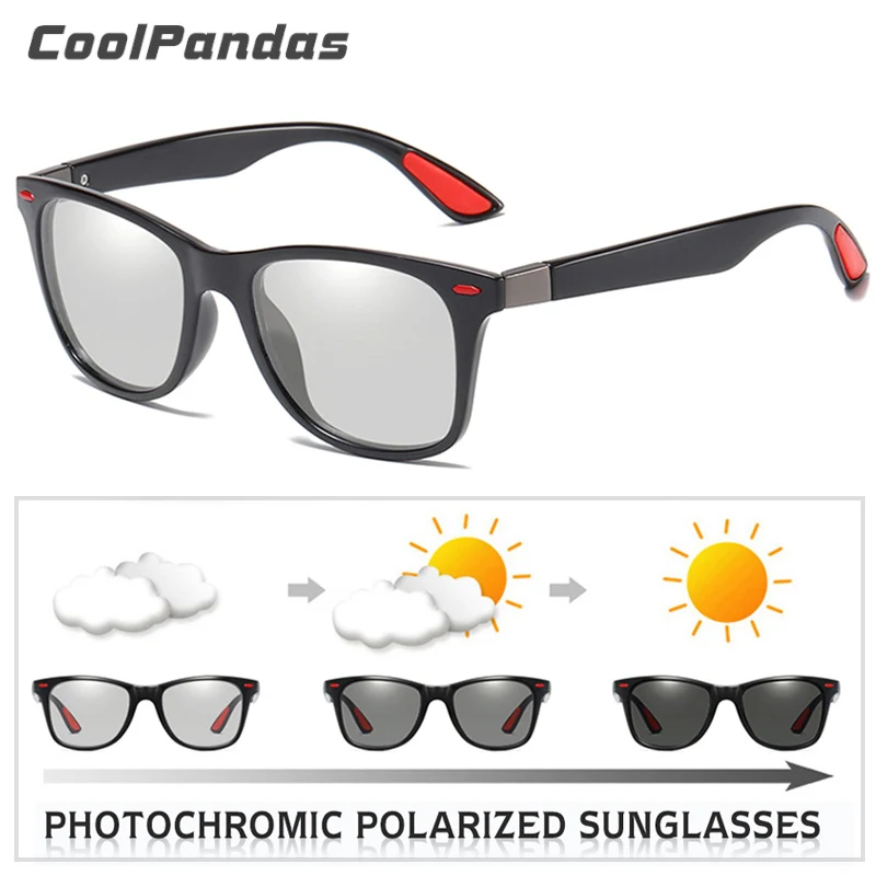 Лидирующий бренд Chemeleon фотохромные солнцезащитные очки для мужчин и женщин TR90 квадратные поляризованные солнцезащитные очки для дня ночного видения вождения мужские очки