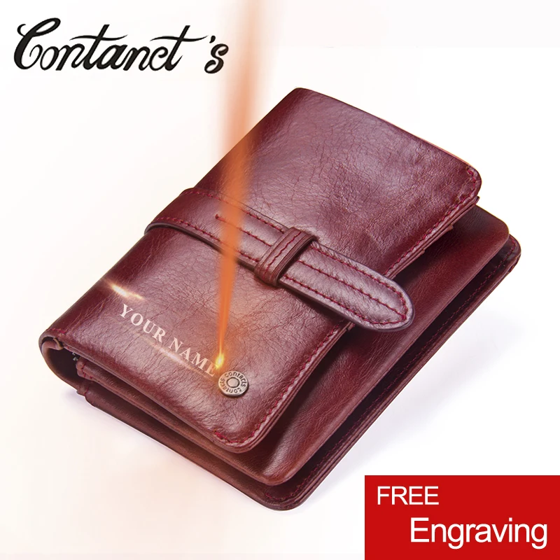 

Contact's 2018 Genuine Leather Women Wallet And Purses Coin Purse Female Small Portomonee Wallets Card Holder Money Bag For Girl