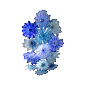 

New Blue Murano Glass Plate for Wall Hanging, Blown Murano Glass Decor Plate for Wall