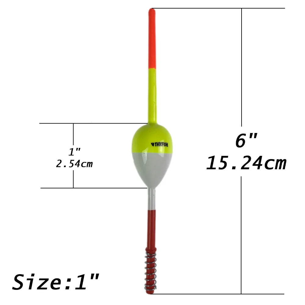 2 шт./лот поплавок для весенней рыбалки 1,25 ''X 6'' " X 6" Crappie Panfish Balsa Деревянный Поплавок для весенней рыбалки