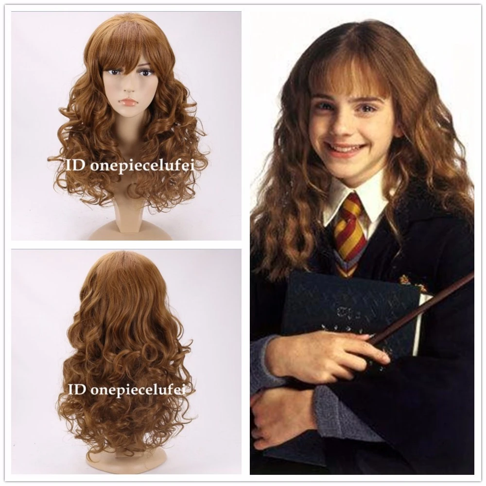 送料無料ハリーポッターハーマイオニー グレンジャージャンミディアムculyロングライトブラウンコスプレウィッグかつら ウィッグキャップ Cap Sterilizer Cap Plugcap Wig Aliexpress