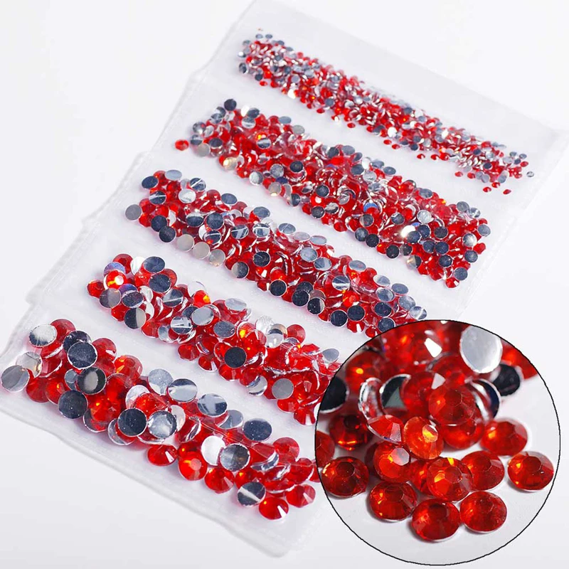 

1000PCS/Pack Crystal Nail Rhinestones Nails Art Decorations Crystals Strass Charms Partition Mixed Size Rhinestone Set Manicure