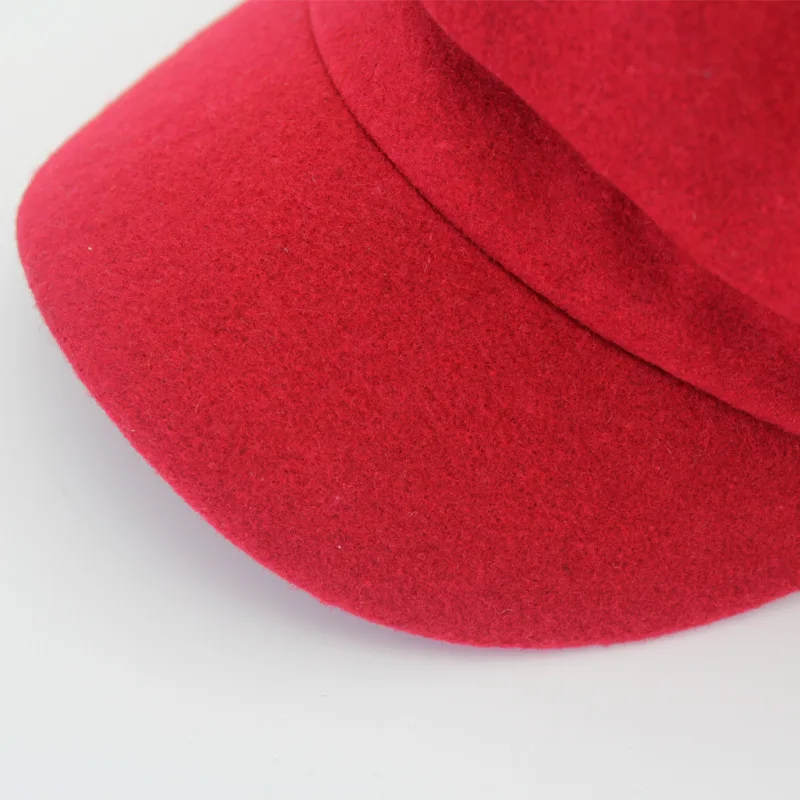 Outfly Lady Woolen Octagon Cap Autumn and Winter Fashion Painter Hat Red Dome Pumpkin Cap