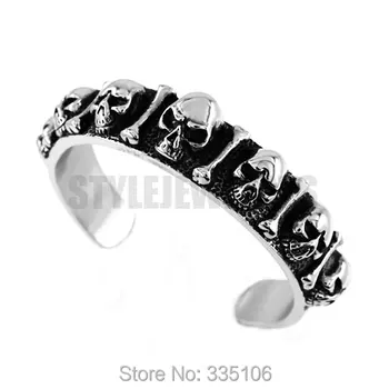 

Vintage Ghost Skull Bone Biker Cuff Bangle Stainless Steel Jewelry Gothic Cool Heavy Motor Biker Men Bangle, Bracelet SJB0283