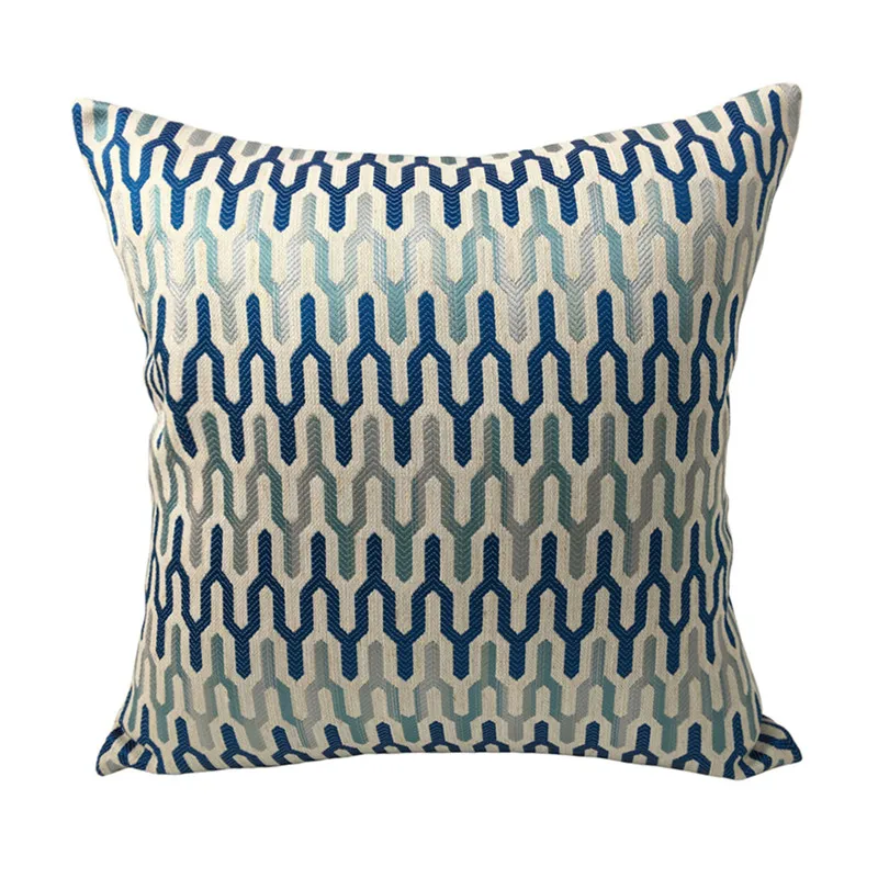 

Free shipping Geometric Decorative Woven Sofa Chair Jacquard Designer Cushion Cover Home use Pillow Case 45x 45cm Sell by piece