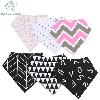 

Baby Bibs Burp Cloth Print Arrow Wave Triangle Saliva towel Cotton Reusable Washable Adjustable Baby Meal Infant Bibs