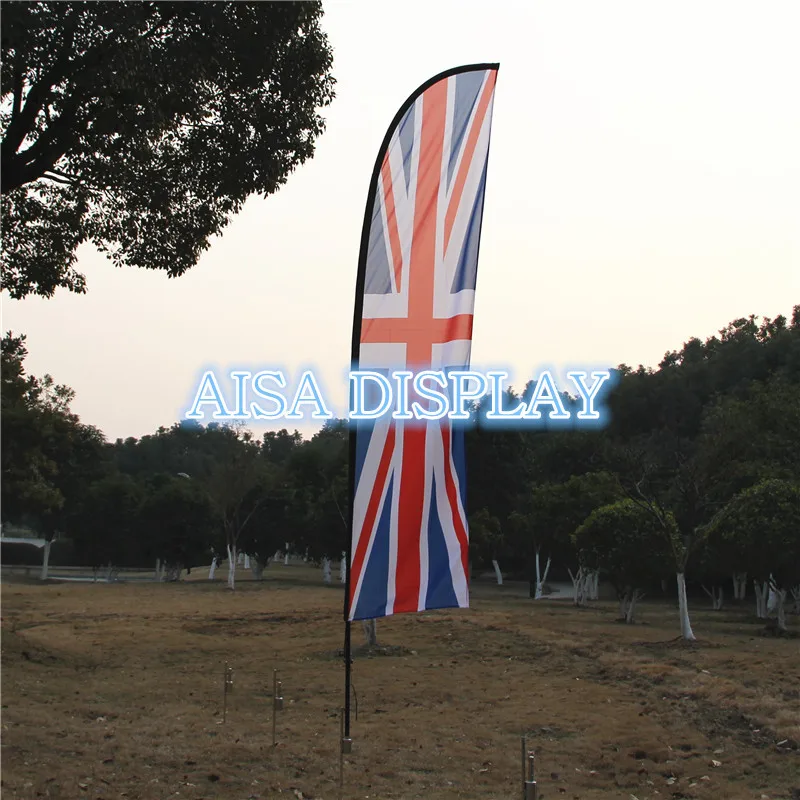 

free shipping fabric national feather flag