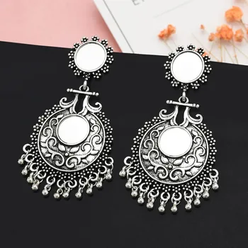 

Thailand Indian Jewelry Vintage Color Bells Statement Earrings for Women Bohemia Jhumka Oorbellen Egypt Gypsy Tribal Party
