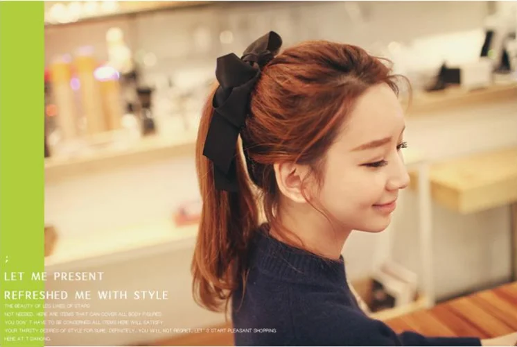 

Women Satin Ribbon Bows Elastic Hair Band Scrunchies Ponytail Holder Headbands Hair Accessories for Girls Hairbands