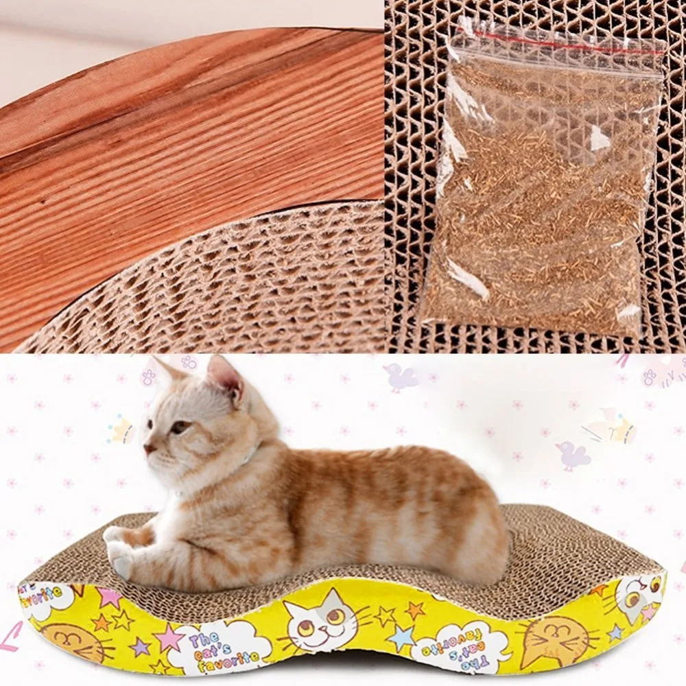 Кошка ПЭТ скретч доска игровой коврик гофрированный с подарком Catnip игрушка безопасная карточная доска кошка игра игрушка-Когтеточка